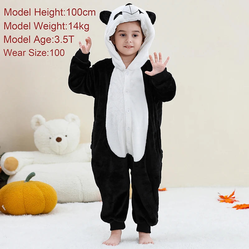 Pyjama en flanelle de carnaval pour enfants, combinaison, combinaison, dessin animĂ©, vĂȘtements d'hiver, Halloween, pour garçons et filles, famille