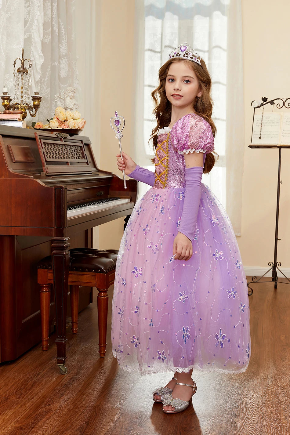 Robe de princesse pour filles, robe d'anniversaire à volants pour enfants, robe de Noël pour enfants,  spectacle, robes de cosplay fantaisie