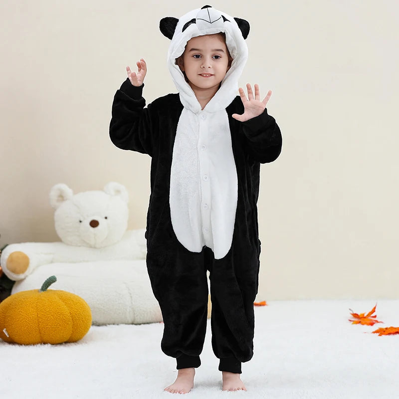 Pyjama en flanelle de carnaval pour enfants, combinaison, combinaison, dessin animĂ©, vĂȘtements d'hiver, Halloween, pour garçons et filles, famille