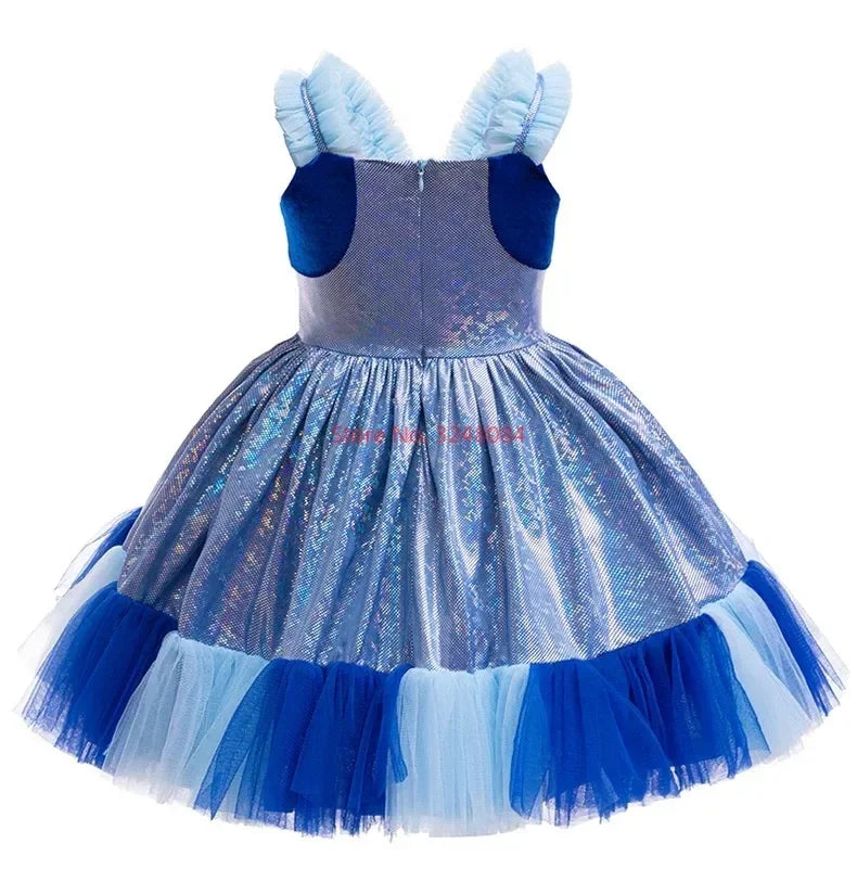 Robe d'été à bretelles pour fille, motif animé Bluey, mignonne, pour fête d'anniversaire, soirée, princesse, cadeau surprise
