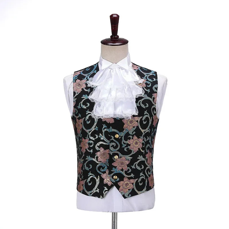 Costume victorien de luxe médiéval pour hommes, roi, prince, veste en émail, manteau, blazer imbibé, thé