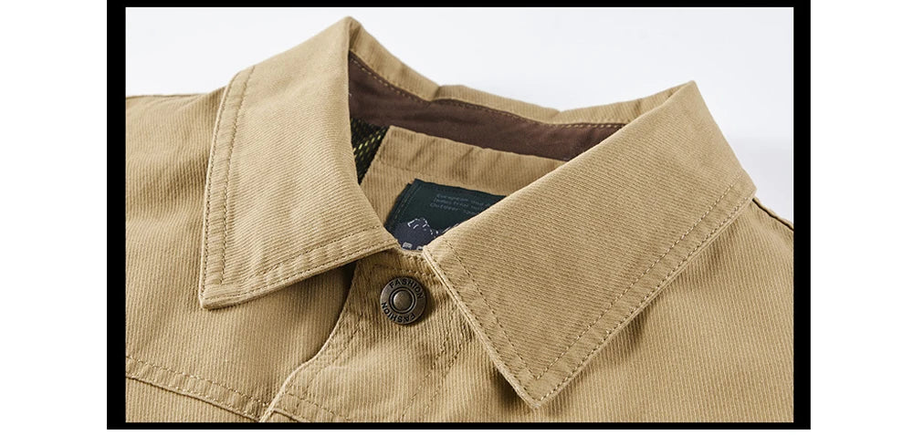 Vestes en coton pour hommes, tendance, printemps-automne, vĂȘtements d'extĂ©rieur, coupe-vent, col rabattu, vestes tactiques, 5XL