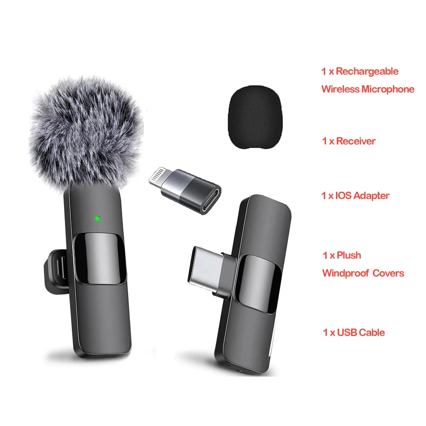 Microphone professionnel à revers Lavalier sans fil, pour iPhone, enregistrement Android, pour Interview, vidéo, Podcast, Vlog, YouTube