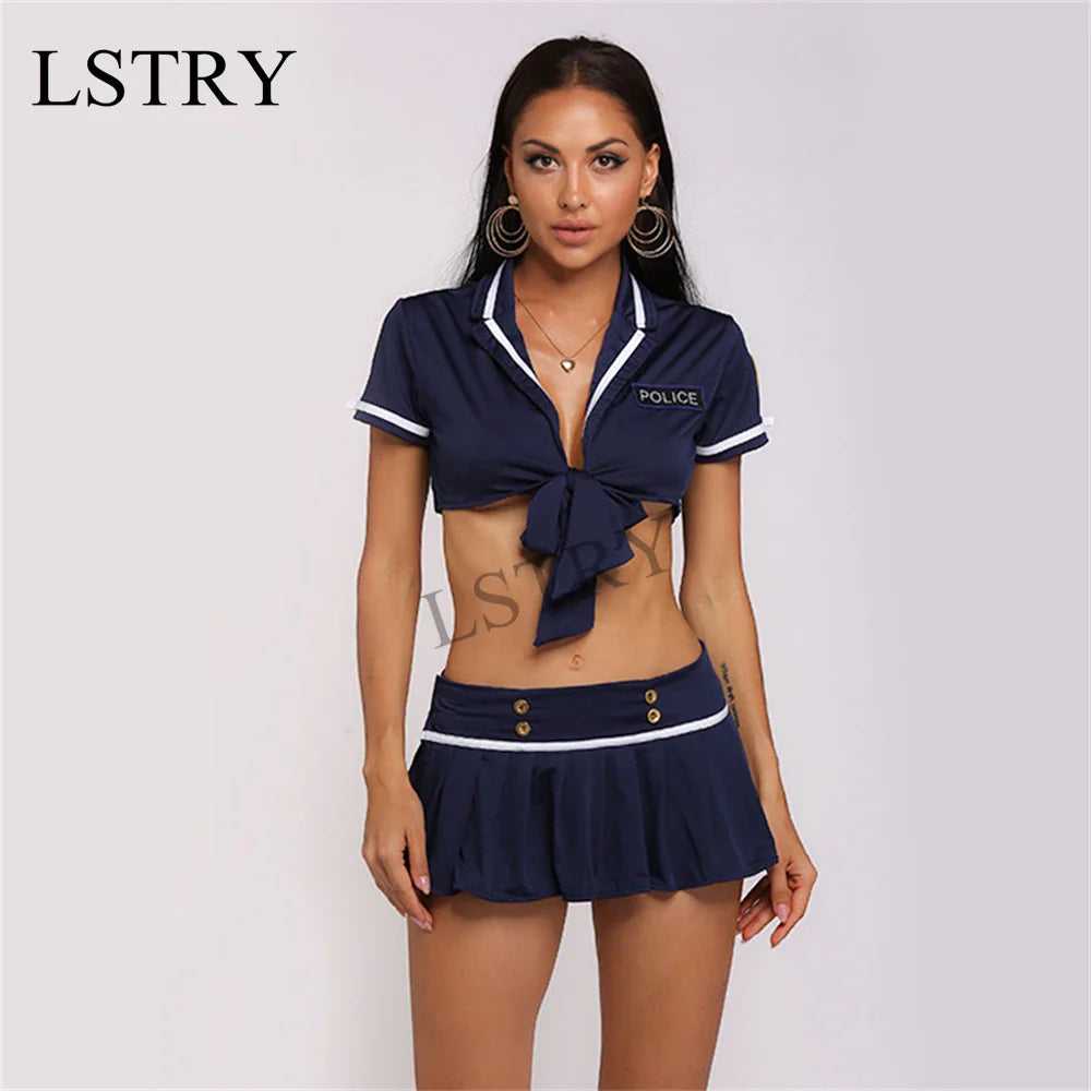 Erotic Police Costume Lingerie Roleplay Mini Uniform