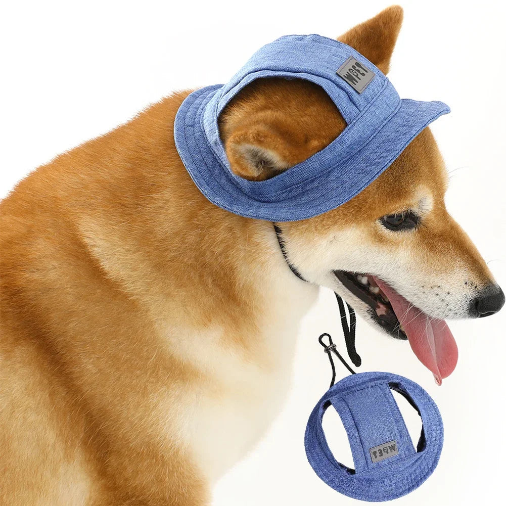 Chapeau d'été réglable pour animaux de compagnie, protection solaire contre les fuites d'oreilles, chapeau de cowboy en lin pour chiot, casquette de soleil, visière, chapeau de sport d'extérieur mignon pour chat