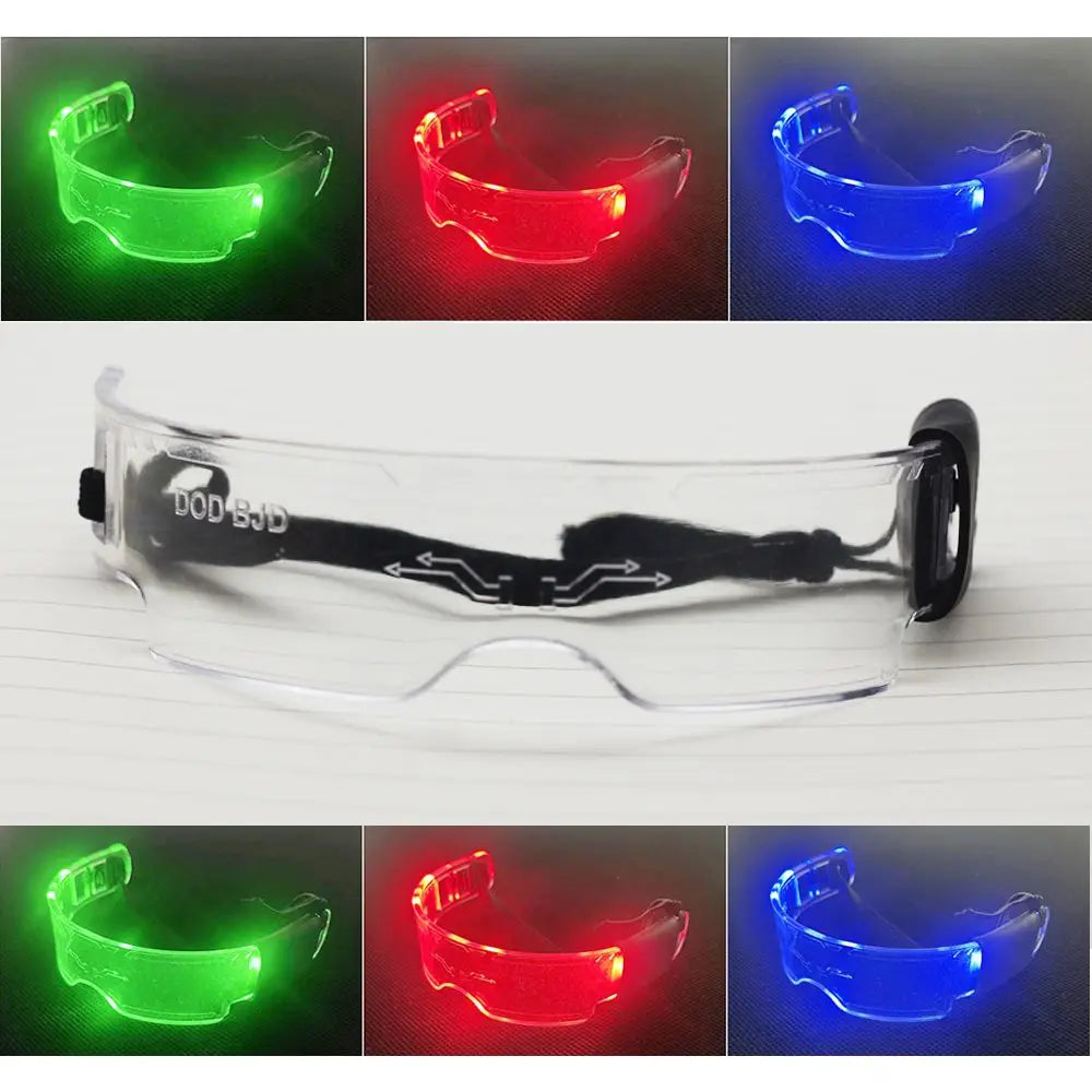 Lunettes LED Punk Labubu Poupée Labubu Lunettes Lumineuses 3 Couleurs Veilleuse Cool Lunettes Technologie Future Mini Édition pour tissu