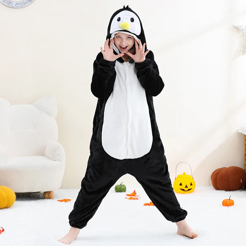 Pyjama en flanelle de carnaval pour enfants, combinaison, combinaison, dessin animĂ©, vĂȘtements d'hiver, Halloween, pour garçons et filles, famille