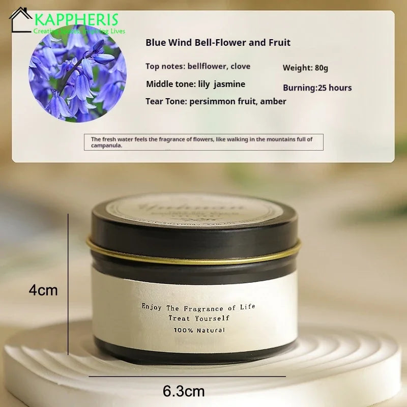 Bougies parfumées de luxe en étain noir, bougies décoratives pour la maison avec Woodwick, citronnelle, anti-moustiques, meilleur cadeau pour elle