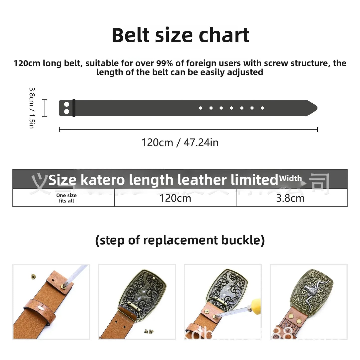 Ceinture ajustable en cuir style cowboy western, style punk, estampage en alliage, boucle de ceinture rétro américaine pour homme, accessoire de mode