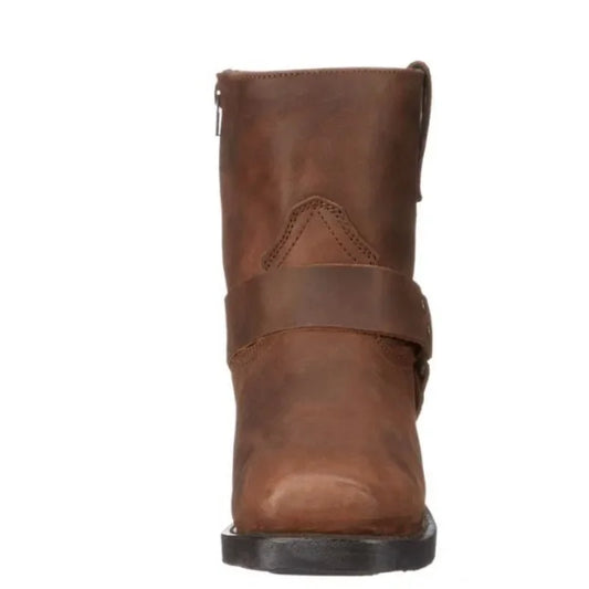 Bottes de cowboy rétro pour hommes, bottes western mi-mollet, bottes en cuir mixtes, chaussures à enfiler pour hommes, bottines d'hiver Knight