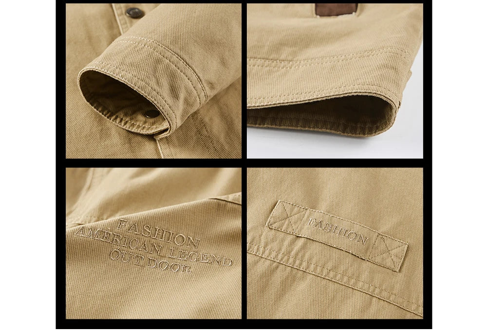 Vestes en coton pour hommes, tendance, printemps-automne, vĂȘtements d'extĂ©rieur, coupe-vent, col rabattu, vestes tactiques, 5XL