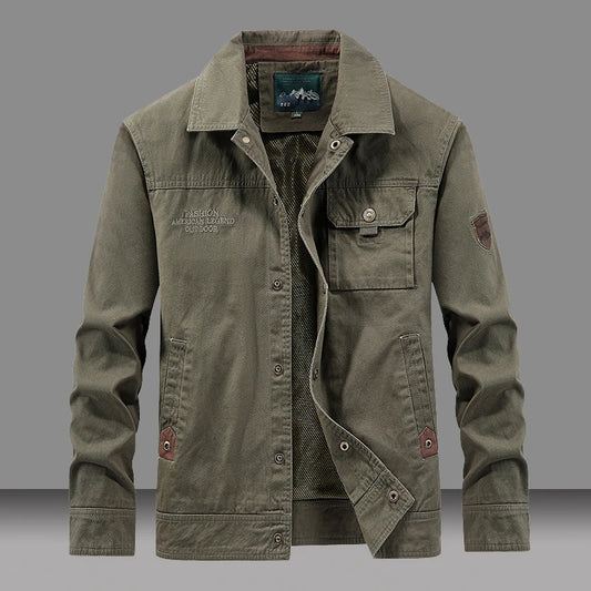 Vestes en coton pour hommes, tendance, printemps-automne, vĂȘtements d'extĂ©rieur, coupe-vent, col rabattu, vestes tactiques, 5XL