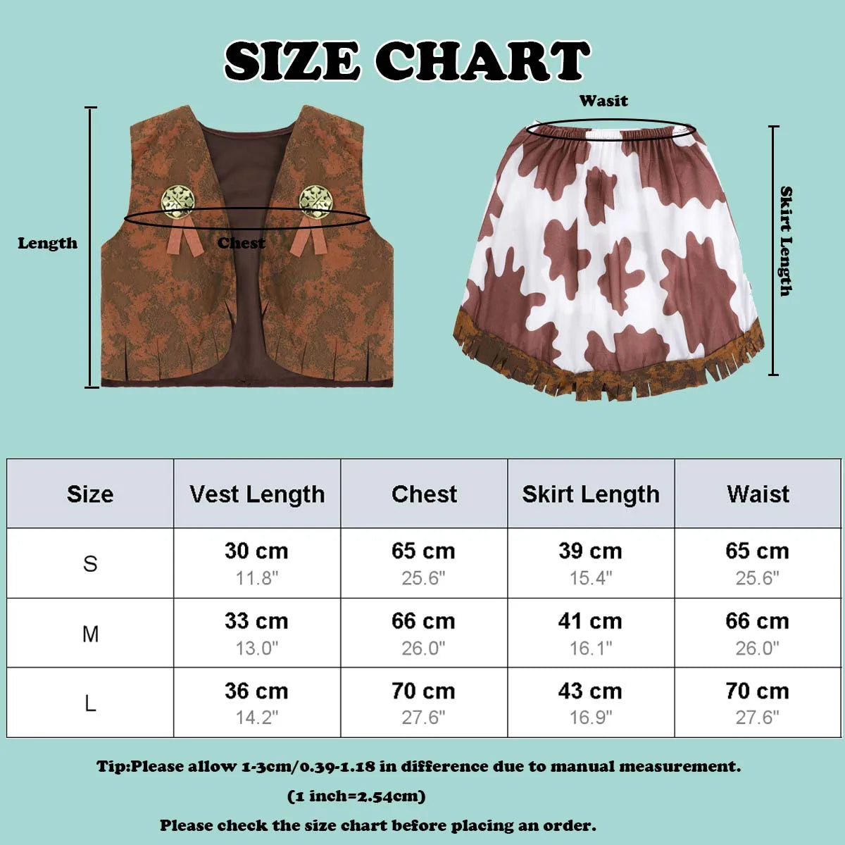 Costume de cow-boy pour fille, tenue de cow-girl pour enfant, déguisement de carnaval, de Purim, d'Halloween, de fête