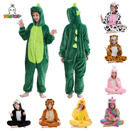 Pyjama en flanelle de carnaval pour enfants, combinaison, combinaison, dessin animé, vêtements d'hiver, Halloween, pour garçons et filles, famille