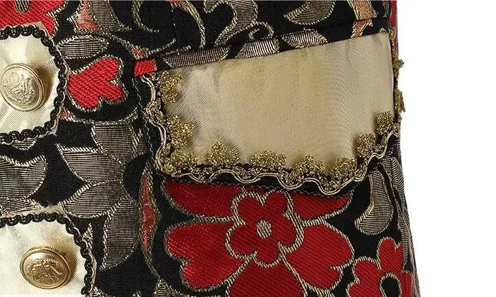 Costume victorien de luxe médiéval pour hommes, roi, prince, veste en émail, manteau, blazer imbibé, thé