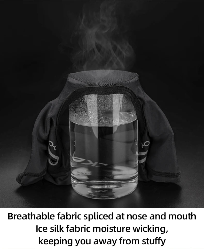 ROCKBROS - Cagoule de cyclisme d'été cool, protection UV, écharpe de randonnée, chapeau en soie glacée, couvre-visage, doublure de casque de vélo de sport