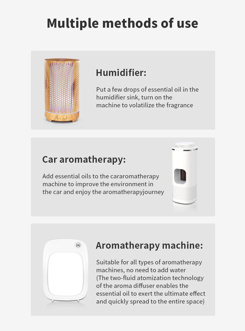 Diffuseur d'huiles essentielles 100 ml, Collection hôtel, Huile aromatique, Désodorisant pour voiture, Parfum, Humidificateur pour la maison et le bureau