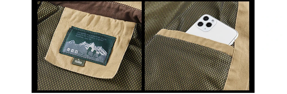 Vestes en coton pour hommes, tendance, printemps-automne, vĂȘtements d'extĂ©rieur, coupe-vent, col rabattu, vestes tactiques, 5XL