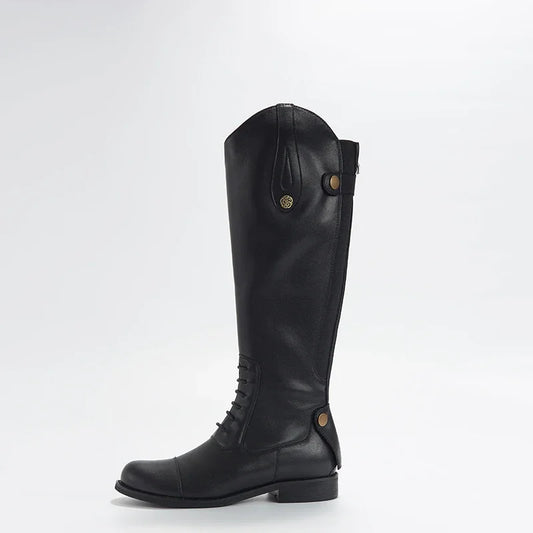 Bottes d'équitation 2025 en cuir, bottes longues, équipement d'équitation, chaussures ultra-résistantes et antidérapantes