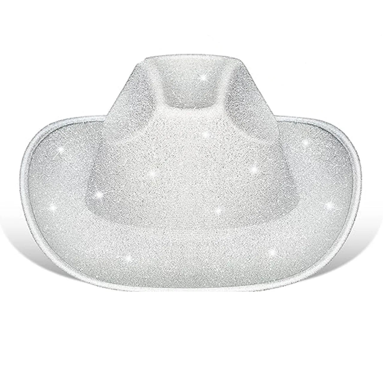 Chapeau de cowboy composite EVA rose en denim doré pour fête d'Halloween Chapeau de cowboy à paillettes d'Halloween