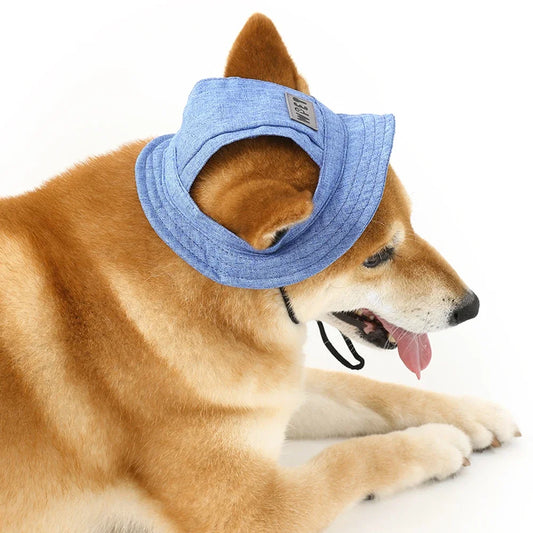 Chapeau d'été réglable pour animaux de compagnie, protection solaire contre les fuites d'oreilles, chapeau de cowboy en lin pour chiot, casquette de soleil, visiÚre, chapeau de sport d'extérieur mignon pour chat