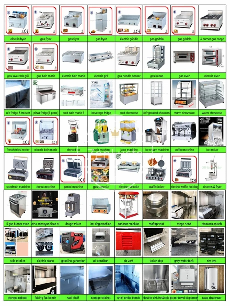 Customzied Food Truck Trailer for Sale Mobile Crepe Pizza Cart Tent Caravan for Camping And Catering