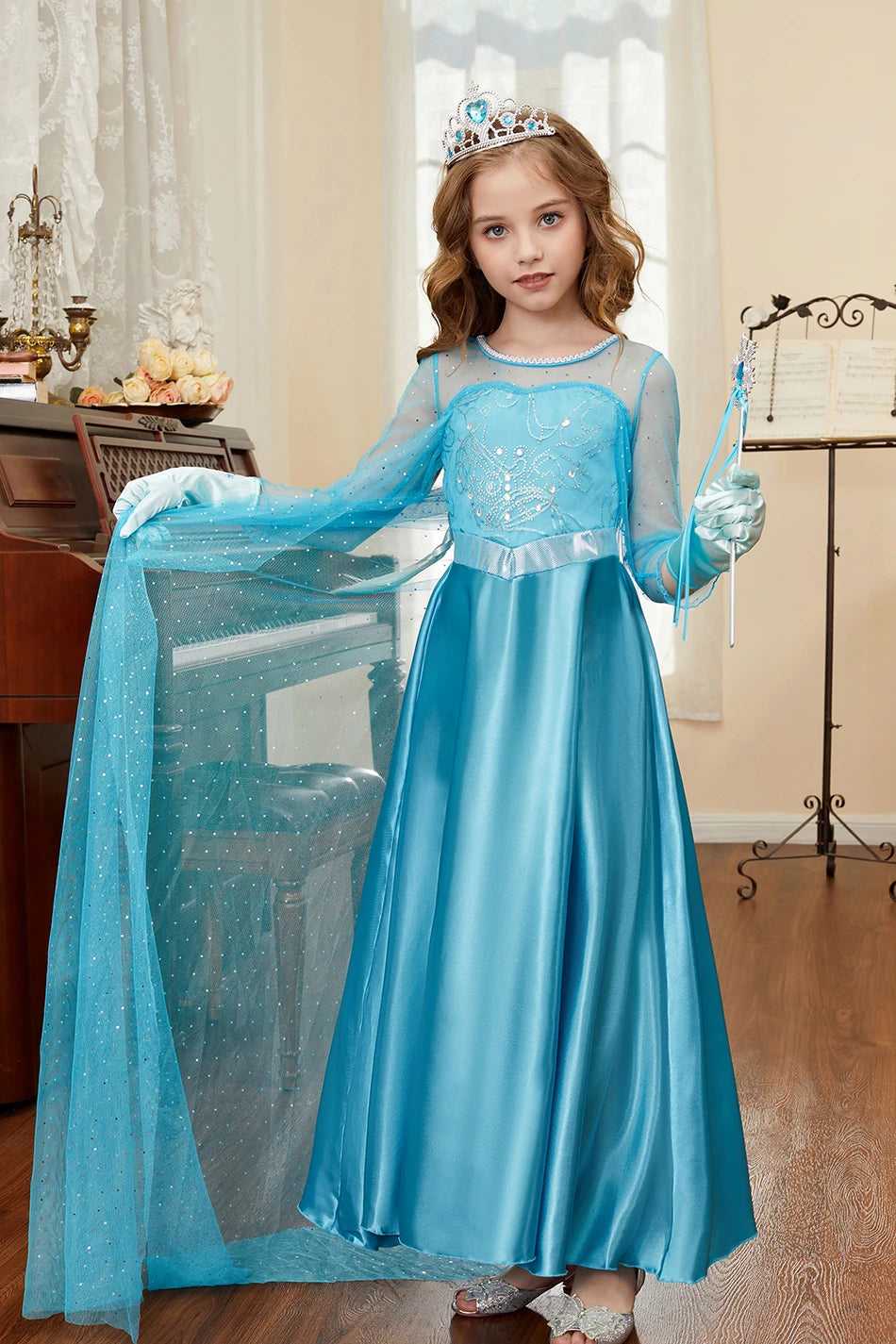 Robe de princesse pour filles, robe d'anniversaire à volants pour enfants, robe de Noël pour enfants,  spectacle, robes de cosplay fantaisie