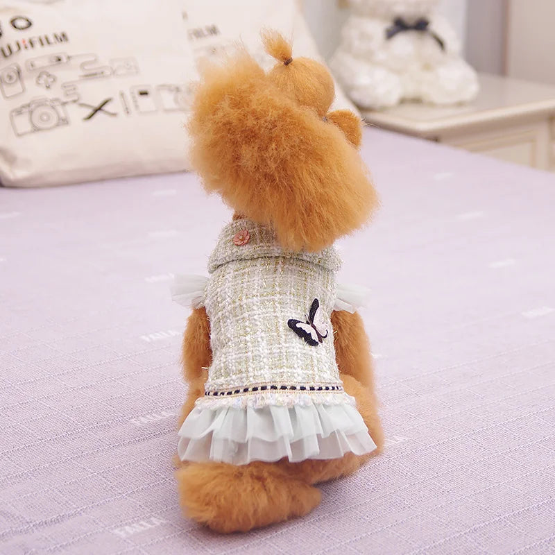 Vêtements pour chien : robe et veste de princesse, adaptés aux caniches, bichons maltais et yorkshires terriers, au printemps et en automne.