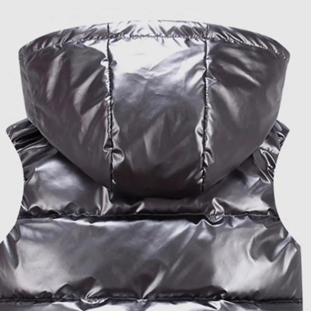 Gilet d'hiver chaud pour femme, poches de couleur vive, gilet rembourré en coton, couche intérieure matelassée, gilet de couleur vive pour femme, streetwear