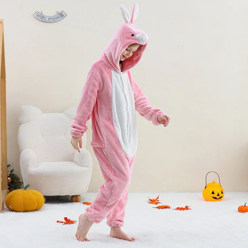 Pyjama en flanelle de carnaval pour enfants, combinaison, combinaison, dessin animĂ©, vĂȘtements d'hiver, Halloween, pour garçons et filles, famille