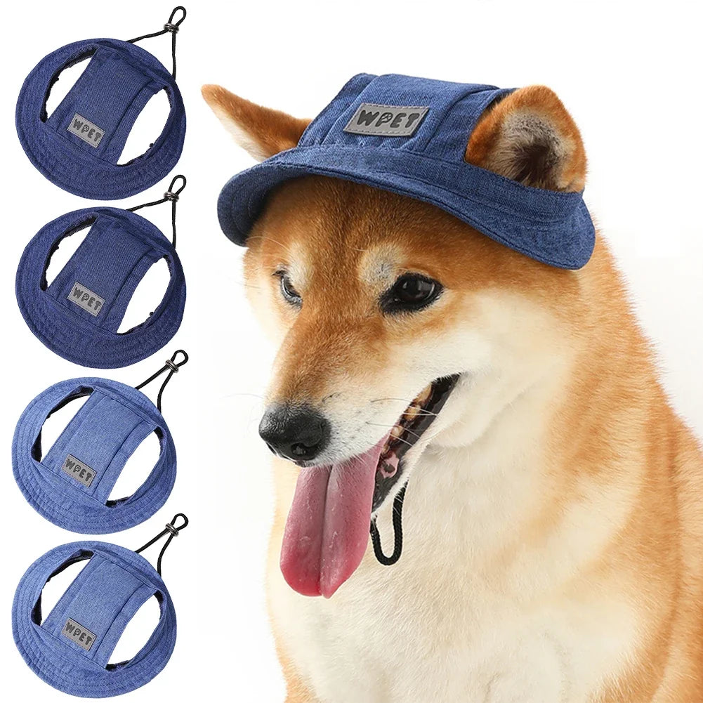 Chapeau d'été réglable pour animaux de compagnie, protection solaire contre les fuites d'oreilles, chapeau de cowboy en lin pour chiot, casquette de soleil, visière, chapeau de sport d'extérieur mignon pour chat