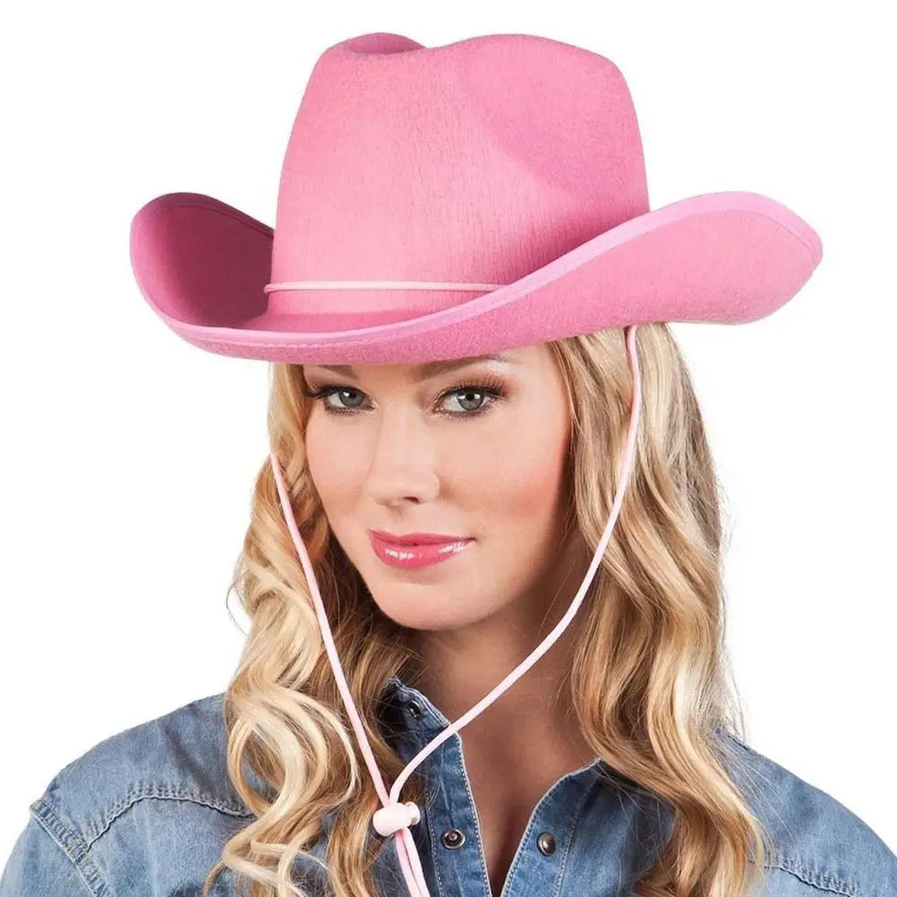 Chapeau de cowboy pour femmes et hommes, accessoire de cowboy, chapeau de princesse en feutre, chapeau de fĂȘte d'enterrement de vie de jeune fille, costume de fĂȘte, cosplay, chapeau de cowgirl, performance