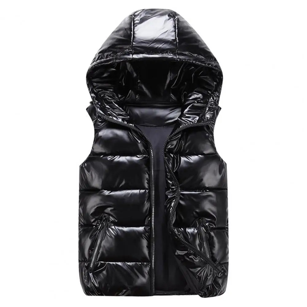 Gilet d'hiver chaud pour femme, poches de couleur vive, gilet rembourré en coton, couche intérieure matelassée, gilet de couleur vive pour femme, streetwear