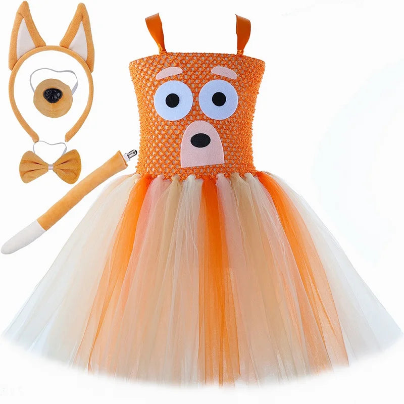 Costume pour filles, robe tutu de chien de berger de dessin animĂ©,  costumes de chiot de chien d'animal pour enfants, dĂ©guisement de fĂȘte d'Halloween pour tout-petits