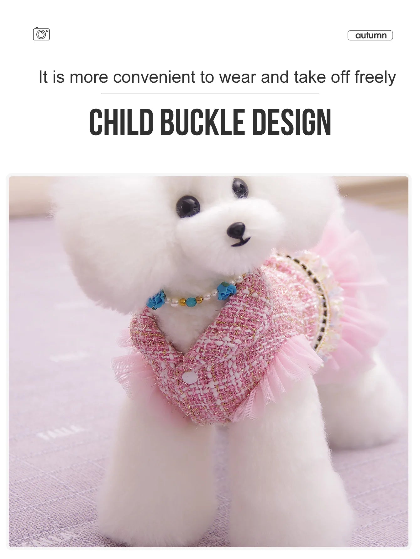 Vêtements pour chien : robe et veste de princesse, adaptés aux caniches, bichons maltais et yorkshires terriers, au printemps et en automne.