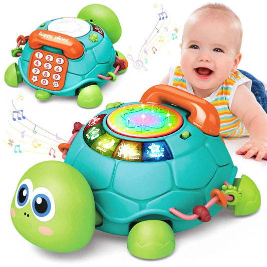 Jouets pour bébés de 6 à 18 mois : musique, tortue rampante, son lumineux, musique, jouet pour filles et garçons, jouets éducatifs pour l'apprentissage précoce, cadeaux pour nourrissons et tout-petits