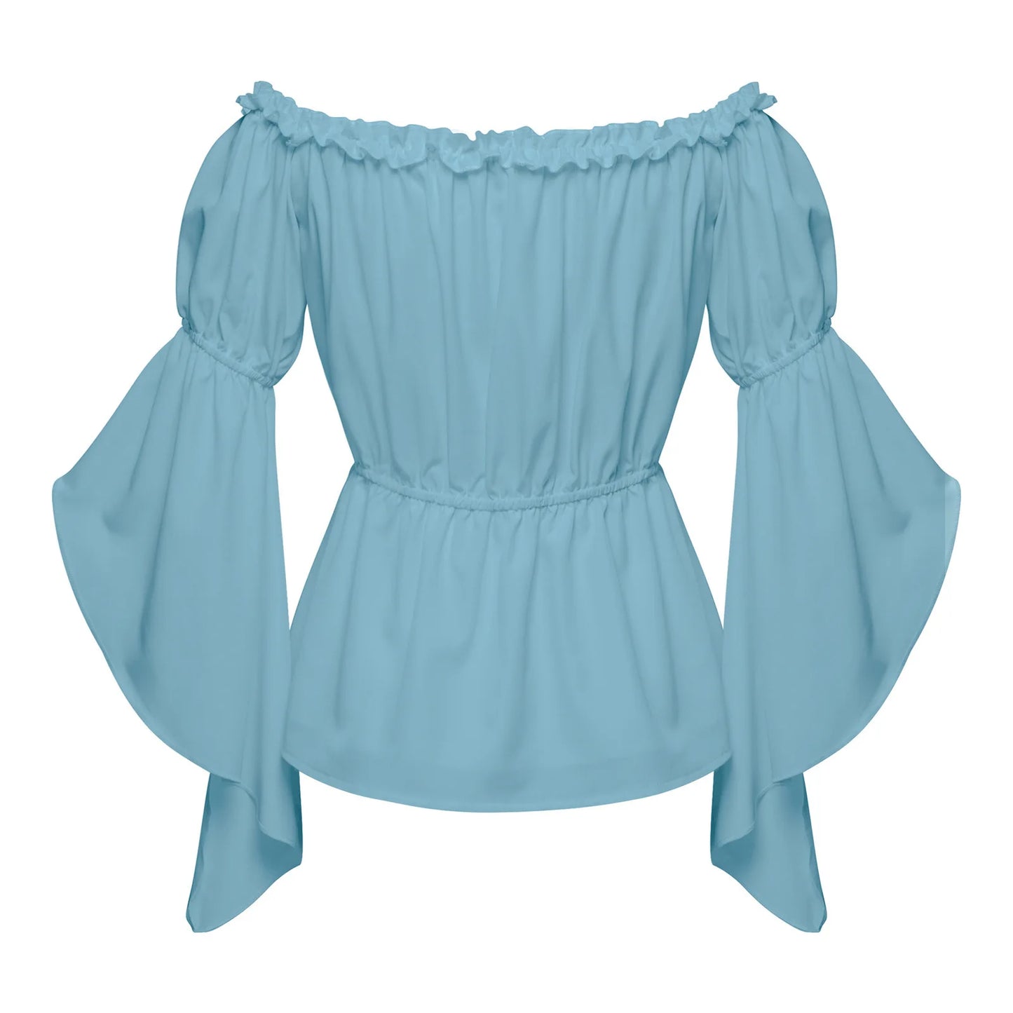Chemises à volants Renaissance pour femmes, chemisier plissé à manches froissées, épaules dénudées, col bateau, chemise médiévale, chemise victorienne