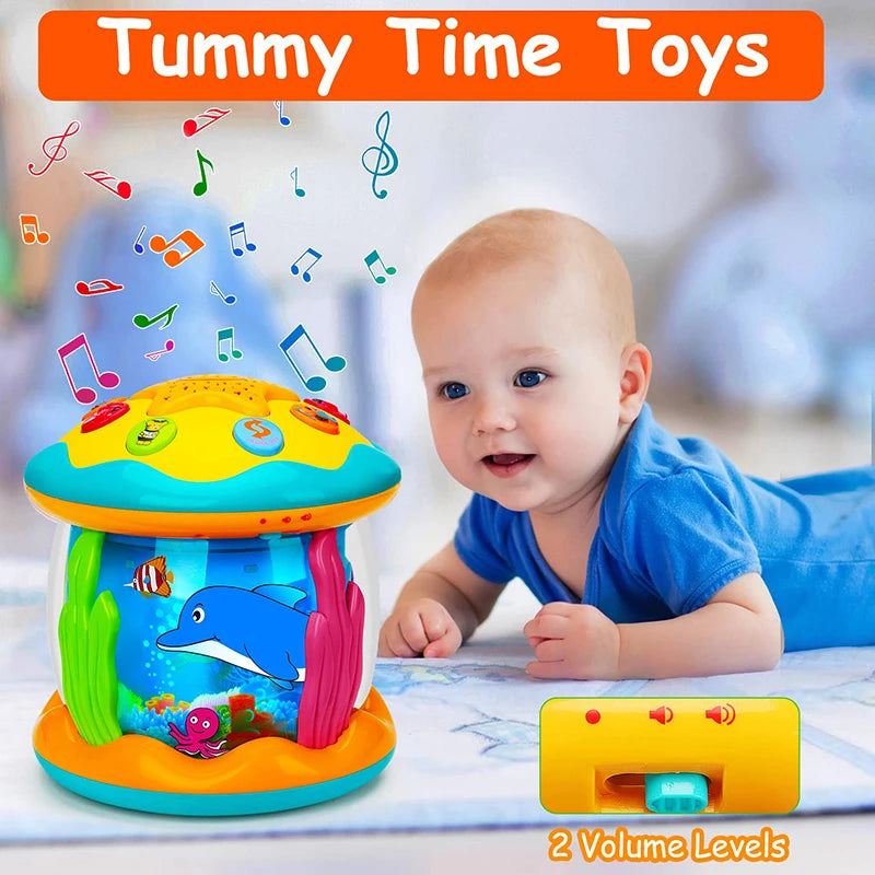 Jouets pour bébés de 1 à 3 ans, projecteur rotatif lumineux océanique, jouets musicaux, jouets sensoriels éducatifs précoces Montessori pour tout-petits, cadeaux