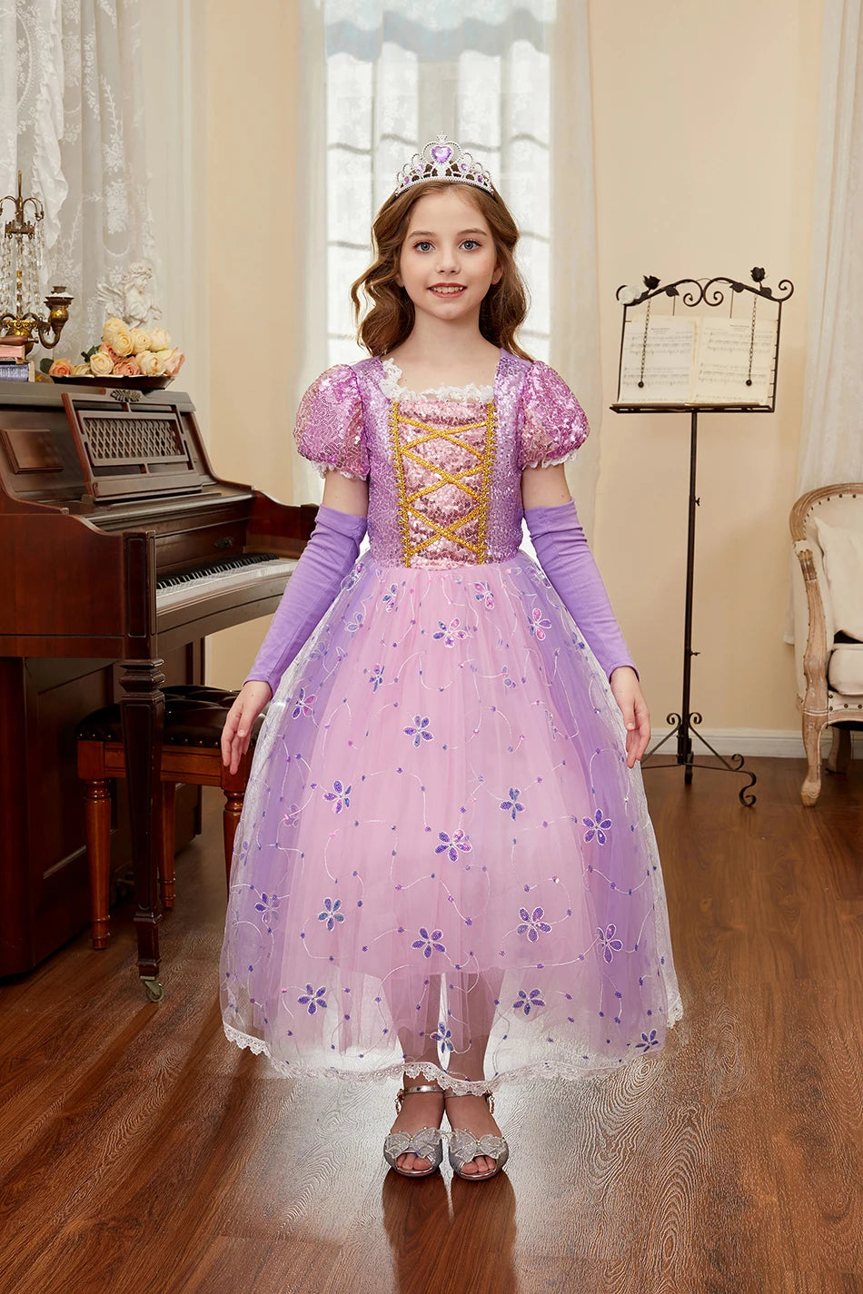Robe de princesse pour filles, robe d'anniversaire à volants pour enfants, robe de Noël pour enfants,  spectacle, robes de cosplay fantaisie