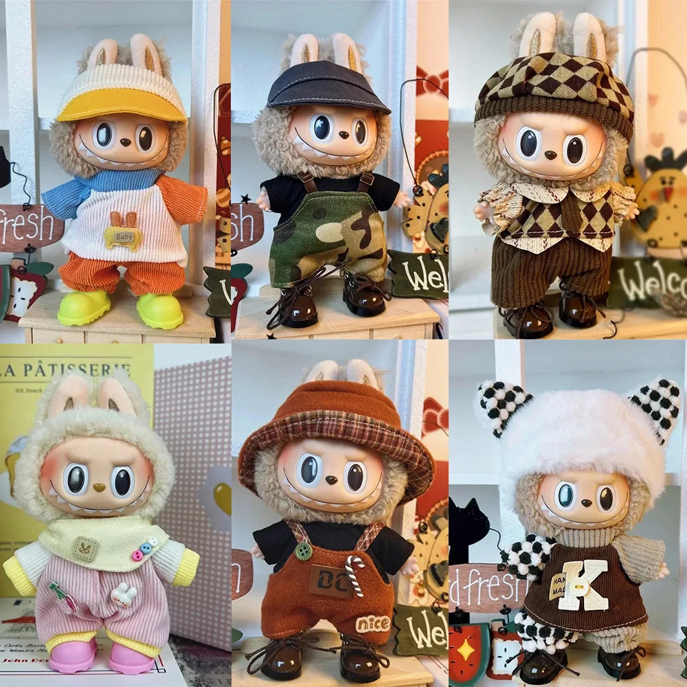 Ensemble de vêtements de sport et de loisirs Labubu V1 V2, tenue décontractée tendance, sweat à capuche, vêtements confortables, accessoires pour la collection de poupées Labubu