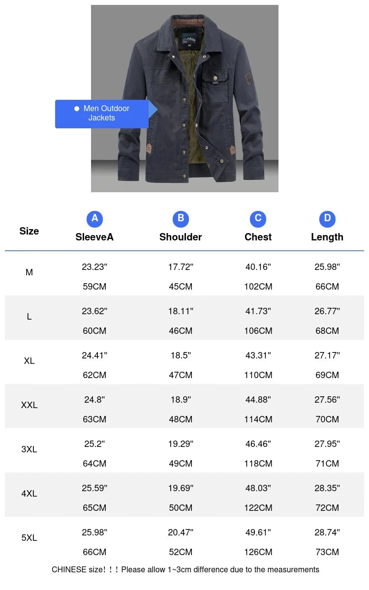 Vestes en coton pour hommes, tendance, printemps-automne, vĂȘtements d'extĂ©rieur, coupe-vent, col rabattu, vestes tactiques, 5XL