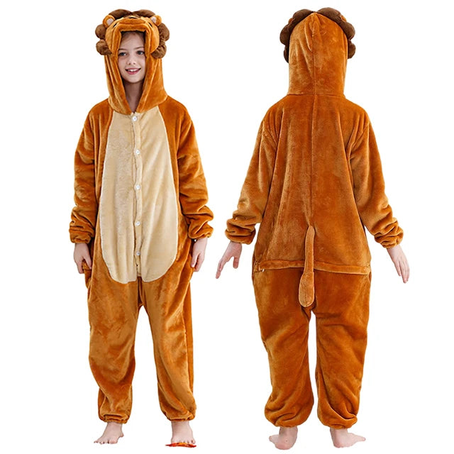 Pyjama en flanelle de carnaval pour enfants, combinaison, combinaison, dessin animĂ©, vĂȘtements d'hiver, Halloween, pour garçons et filles, famille