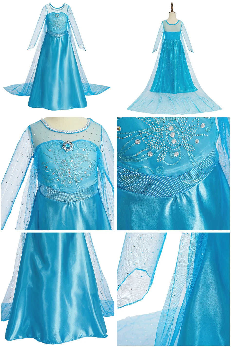 Robe de princesse pour filles, robe d'anniversaire à volants pour enfants, robe de Noël pour enfants,  spectacle, robes de cosplay fantaisie