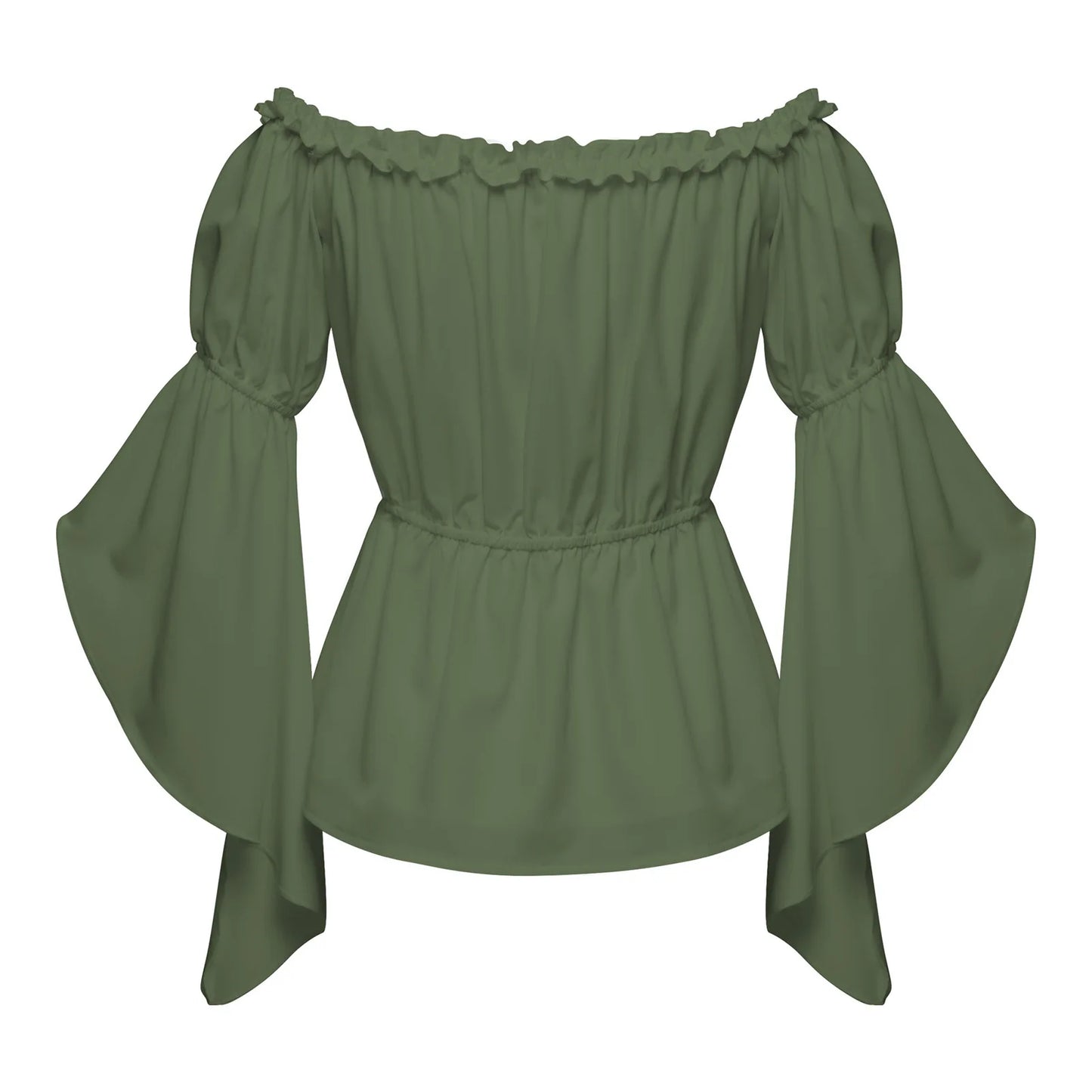 Chemises à volants Renaissance pour femmes, chemisier plissé à manches froissées, épaules dénudées, col bateau, chemise médiévale, chemise victorienne