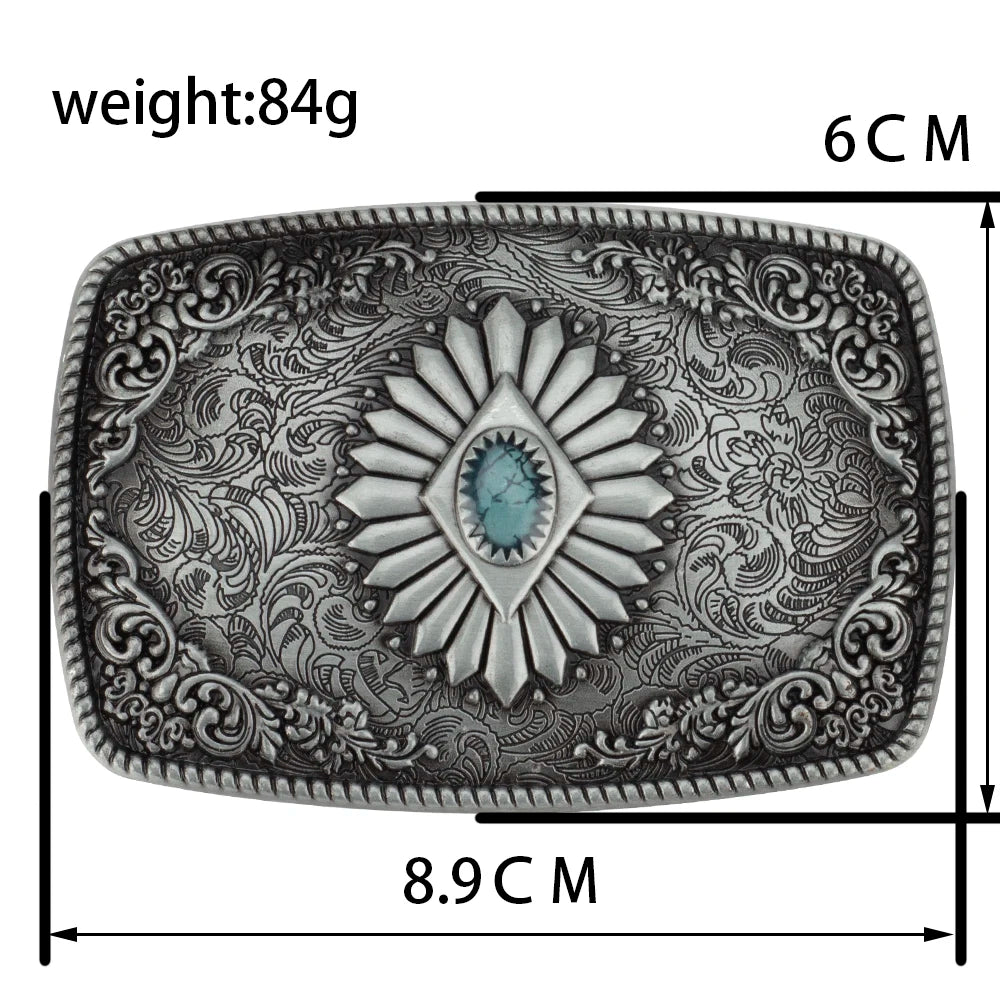 Ceinture classique en cuir véritable avec boucle en émail saphir et motif floral sculpté en argent pour femmes et hommes, cadeau
