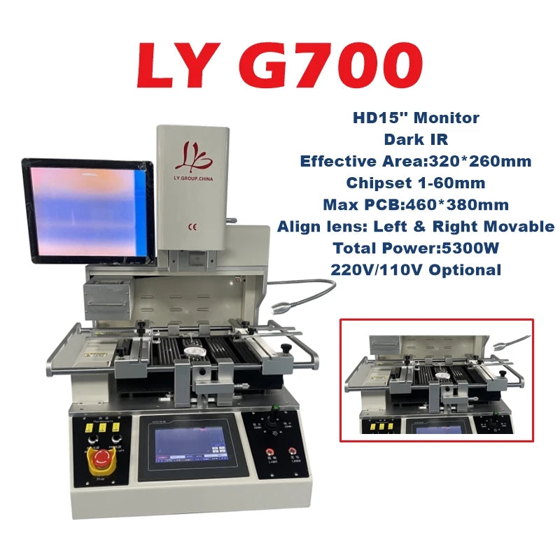 LYBGA G700 5300W Station de retouche optique BGA à air chaud haute précision pour la réparation de cartes PCB et la machine à souder