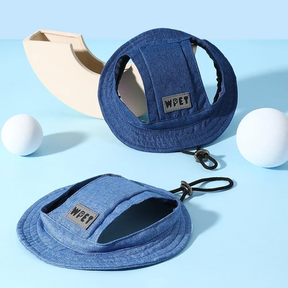 Chapeau d'été réglable pour animaux de compagnie, protection solaire contre les fuites d'oreilles, chapeau de cowboy en lin pour chiot, casquette de soleil, visière, chapeau de sport d'extérieur mignon pour chat