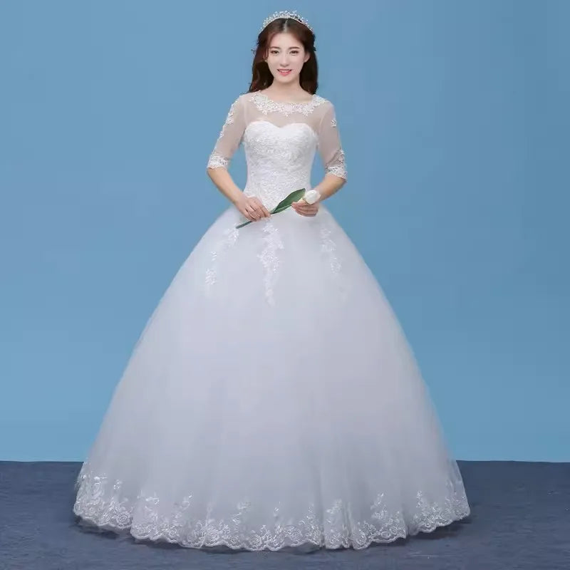 MDYS-A855#Robe de mariée coréenne à col rond et longueur au sol, nouvelle collection été 2024, vente en gros, à bas prix, sur mesure, grande taille, en provenance de Chine