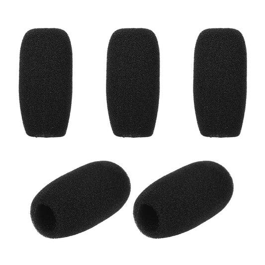 Mini bonnettes anti-vent pour microphone, protections en mousse pour micro-casque, noir, lot de 5 pièces