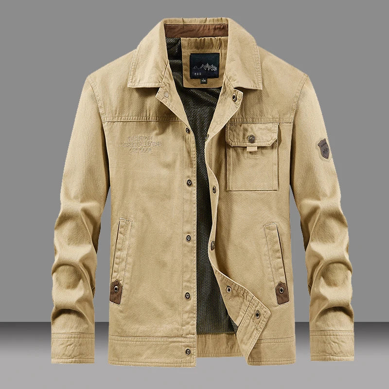 Vestes en coton pour hommes, tendance, printemps-automne, vĂȘtements d'extĂ©rieur, coupe-vent, col rabattu, vestes tactiques, 5XL